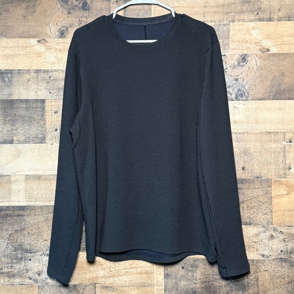 Lululemon Athletica Men's Black Waffle long Sleeve Shirt Large L - Picture 1 of 3